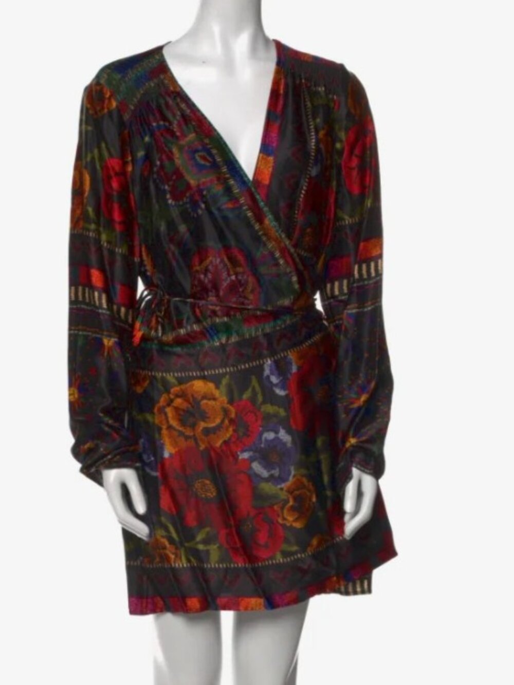 Farm Rio Printed Mini Wrap Dress